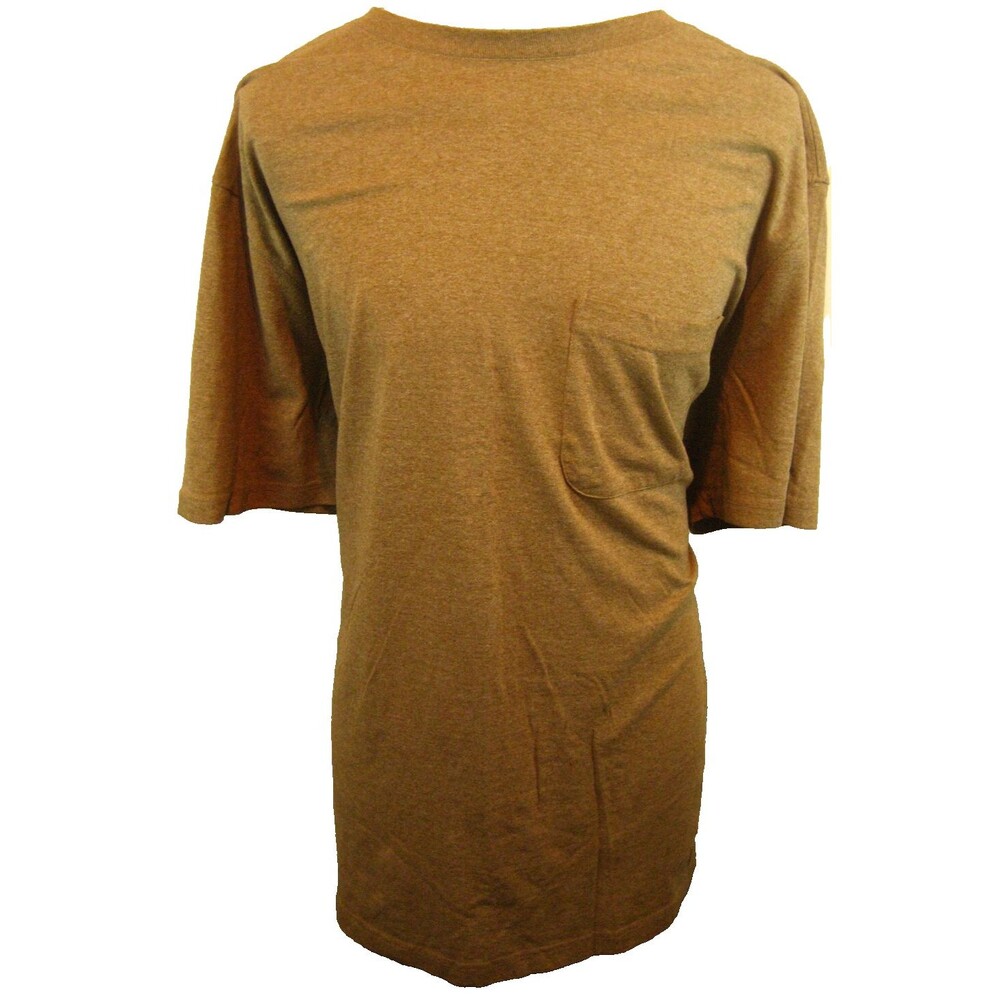 Mens Outdoor Life Brown Cotton Blend SS Crew Neck T-Shirt w Pocket sz 3XL
